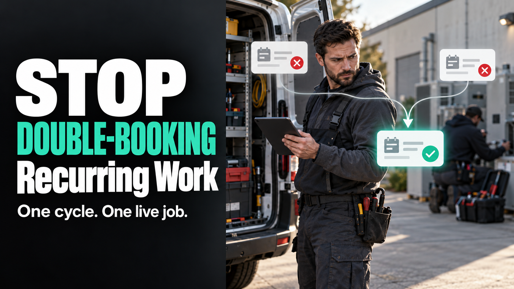 Field service recurring jobs calendar and workflow planning board
