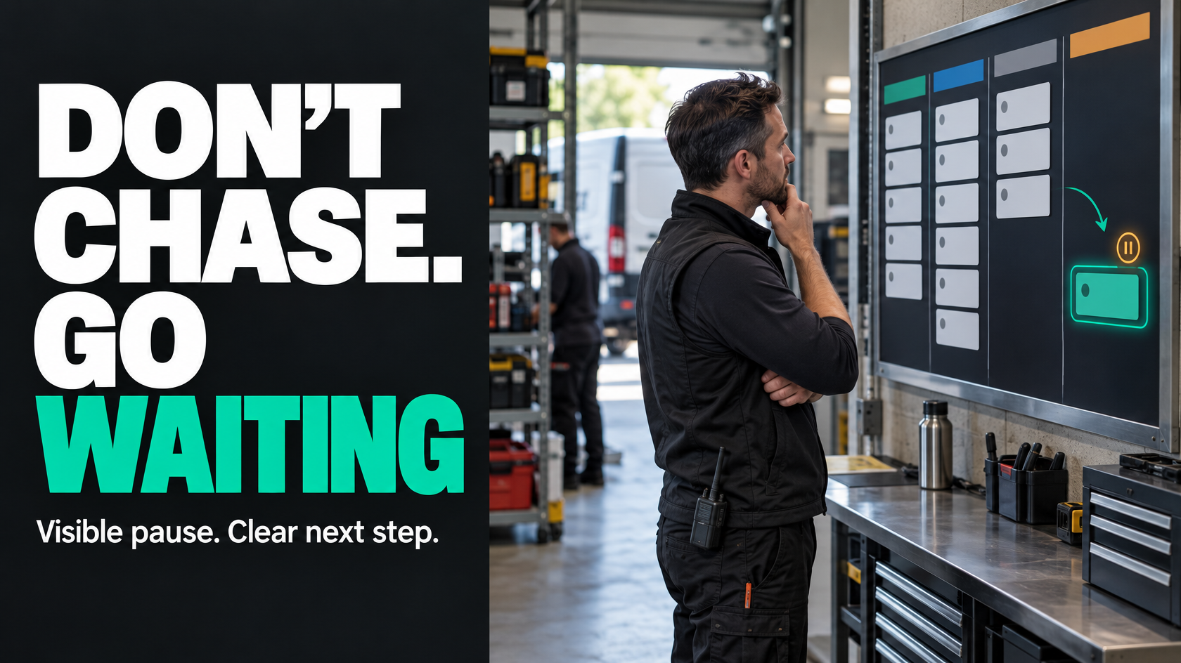 Operations workflow showing customer requests paused in a waiting-on-customer state