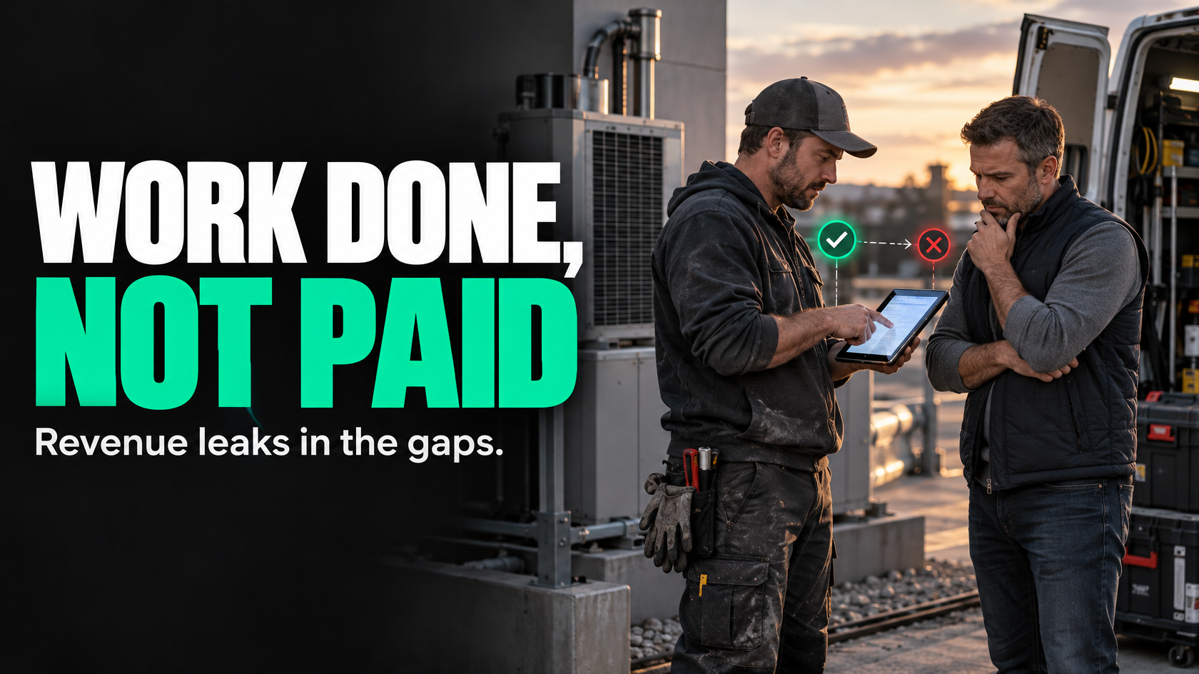 Operations manager reviewing workflow, approvals and invoicing data to identify revenue leakage