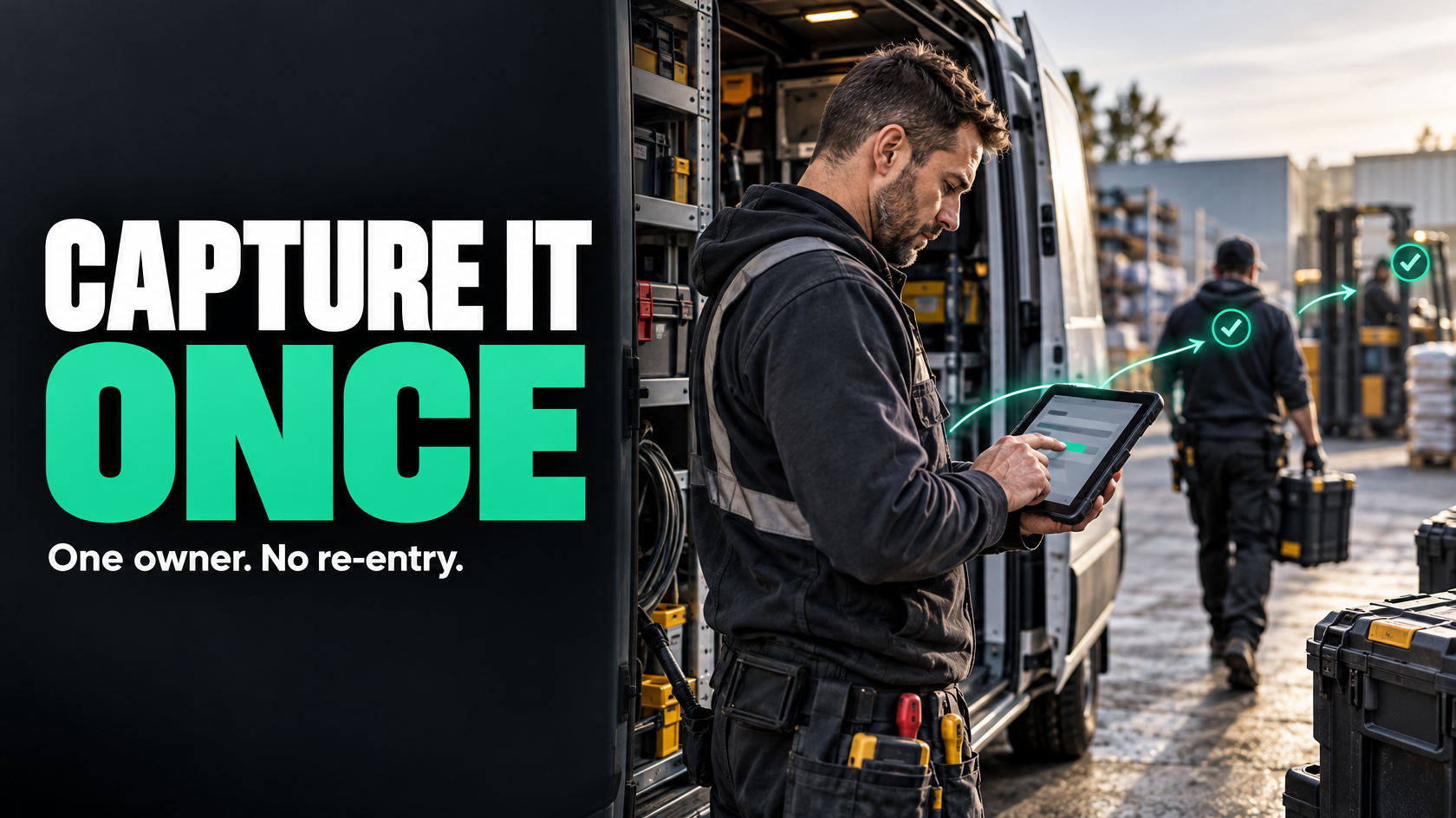 Business software systems connected through structured data flows between operations, accounting and scheduling